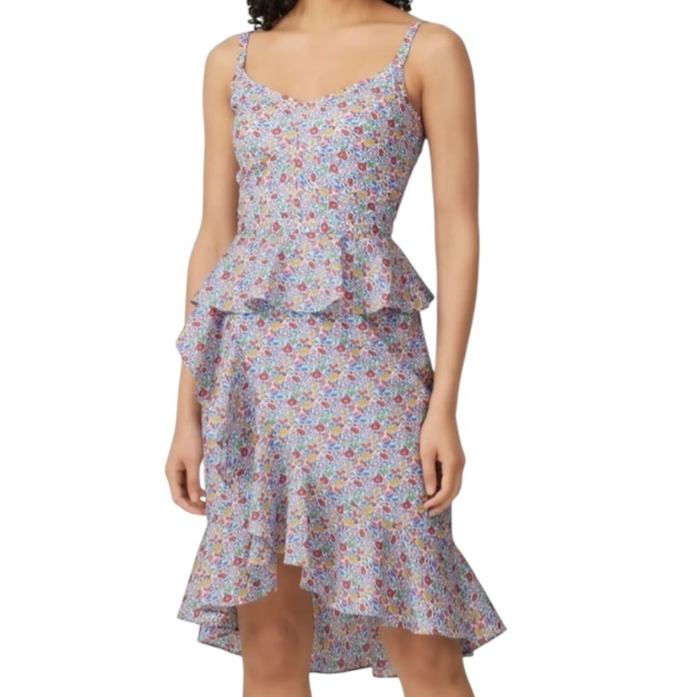 NWT J. Crew Liberty of London Ditsy Floral Ruffle Hem Sleeveless Dress Size 10